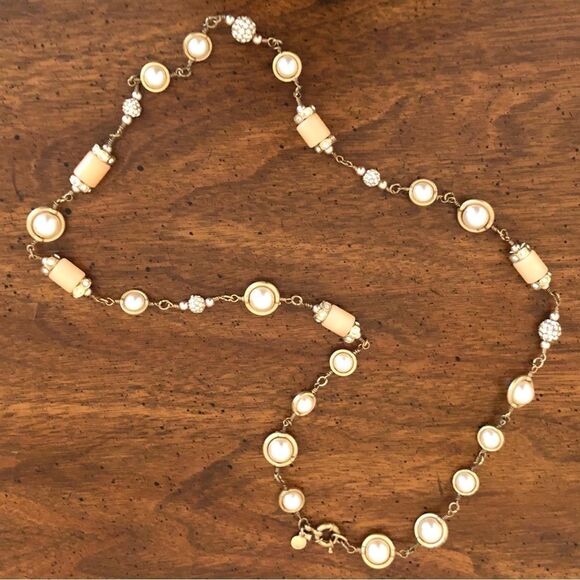 J.Crew | Faux Pearl and Quartz Necklace | 29” Length - Picture 1 of 4
